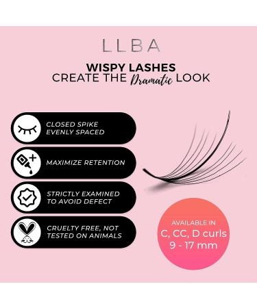 LLBA 9D 0.05 Handmade Wispy Lash Extensions | 100% Volume Fans | C Cc D Curls | 9-17mm Length | Long-Lasting | Easy Application | C 10mm - Buy Online on GoSupps.com