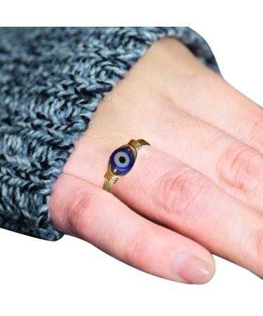 s for Women | Demon Eye for Women | Trendy Blue Eye Bead Handmade Dainty Silver Gold Wire Wrapped for Girls Fovolat Gold 7