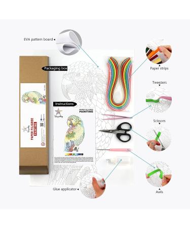 Uniquilling Paper Quilling Kit for Adults - DIY Filigree Painting Kit - Modern Wall Art - Naughty Parrot Design - 16 x 20in - Buy Online on GoSupps.com