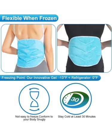 Relief Expert Reusable Gel Ice Pack for Back Injuries - Cold Compress for Lower Back Pain Relief - Flexible Hands-Free Design - Blue - Buy Online on GoSupps.com