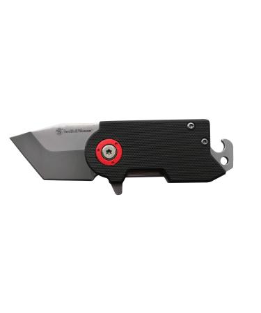 Smith & Wesson Benji 2.5in High Carbon S.S. Folding Keychain Knife with 1.75in Modified Tanto Blade and G10 Handle for Outdoor, Tactical, Survival and EDC Box