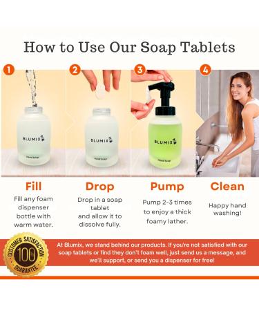 Blumix Foaming Hand Soap Tablet Refill 6 Pack | Vanilla Scent | Eco-Friendly Plastic-Free Just-Add-Water Soap Refills | Zero Waste Non-Toxic Safe for Kids & Sensitive Skin - Buy Online on GoSupps.com