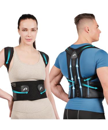 Back Brace Posture Corrector for Women and Men shoulder straightener posture corrector Adjustable Full Back Support Back Pain Relief - Scoliosis Hunchback Hump Thoracic Spine Corrector black XL Size