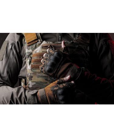 Glove Station Fingerless Knuckle Tactical Gloves for Men - Tan Medium | Ideal for Motorcycle, Shooting, Airsoft, Hunting, Police Work, and Hiking - Buy Online on GoSupps.com