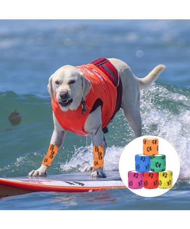 Self-Adhesive Bandage for Pets - 6 Rolls 5cm x 4.5m | Breathable Elastic Wraps for Dogs & Cats - Protects Wrists & Ankles - Buy Online on GoSupps.com