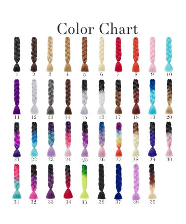 Gairyan Jumbo Braids Extensions - Ombre Synthetic 60cm 100g Hair for Box Crochet - Black Sapphire & Sky Blue - Buy Online on GoSupps.com