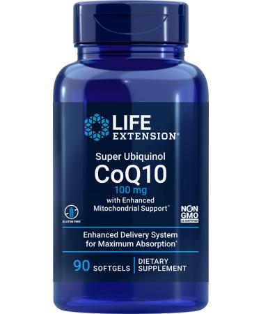 Life Extension COQ10 Super Ubiquinol 100mg with Enhanced Mitochondrial Support 90 Softgels