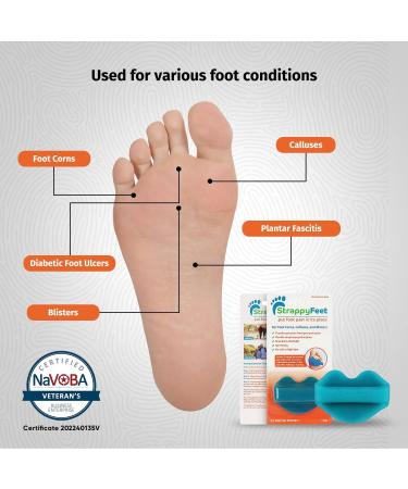 StrappyFeet Foot Pads - Pain Relief for Ball & Bottom of Foot - Reusable Corn, Callus, Blister Pad - Diabetic Foot Care - 1 Piece - Buy Online on GoSupps.com