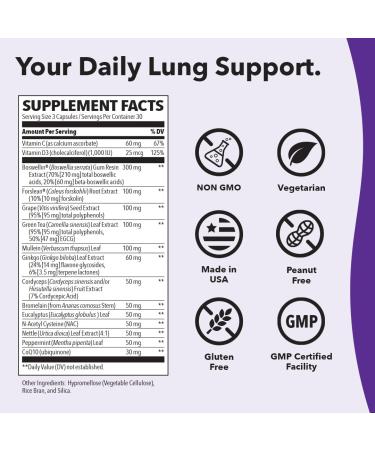 LifeSeasons Breathe-X with Lung Capaci-T - Allergy & Respiratory Support - Fast Acting Sinus Relief - Increases Oxygen Capacity & Reduces Mucus - 180 Capsules - Buy Online on GoSupps.com