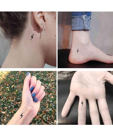 Tattoonova Temporary Tattoo Set for Men - 6 Lightning Designs, Body & Face Sleeves, Party Favors - Fake Thunder Tattoos - Buy Online on GoSupps.com