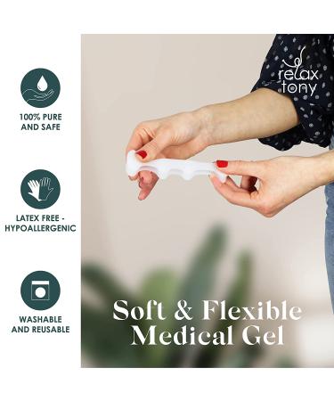 Anatomical Gel Toe Separators & Straighteners | Hammer Toe Separator for Foot Pain Relief | Toe Spacers for Overlapping Toes & Bunion Corrector | Men & Women (White) - Buy Online on GoSupps.com