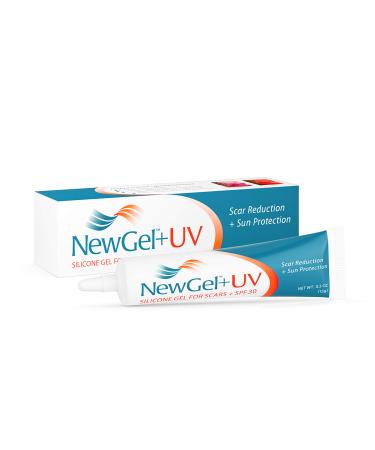 NewGel+UV Advanced Silicone Scar Treatment Gel for OLD and NEW Scars with SPF30 Mineral Sunscreen  Ideal for Facial Blemish Scars Exposed to Sun. 15g (0.5 oz)