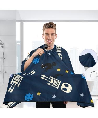 Waterproof Barber Cape - Skull & Star Pattern | Unisex Cheetah Haircut Bib for Men - International Shipping Available - Buy Online on GoSupps.com