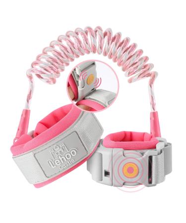 Lehoo Castle Wrist Reins for Toddlers 1.5M Child Wrist Strap Safety with Induction Lock Anti Lost Wrist Link Toddler Toddler Reins for Walking(Pink)