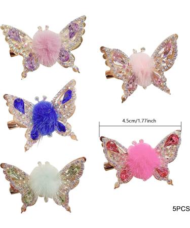 Hair Clips Flying Butterfly Hairpin for Girl Butterfly Rhinestone Hair Clip Butterfly Hair Barrettes Hair Accessory for Girl Women 5PCS - Buy Online on GoSupps.com