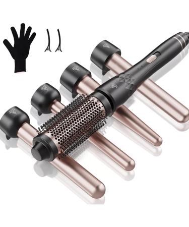 5 in 1 Curling Wand Set - Intelligent Interchangeable Design 4 Temperature Levels LCD Display Multifunctional Curly Hair Iron for All Hair Textures | Ceramic Coating - Buy Online on GoSupps.com