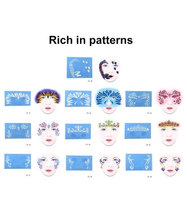 Reusable Face Painting Templates - 10 Safe Eco-Friendly Sheets for Parties & Stage Appearances - Buy Online on GoSupps.com
