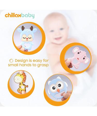 CHILLAX Teether Toys - Soothing Baby Teething Relief | Easy-to-Grip Non-BPA Silicone Teethers for Babies | Dishwasher-Safe | Ideal Shower Gift for Infants 3+ Months - Buy Online on GoSupps.com