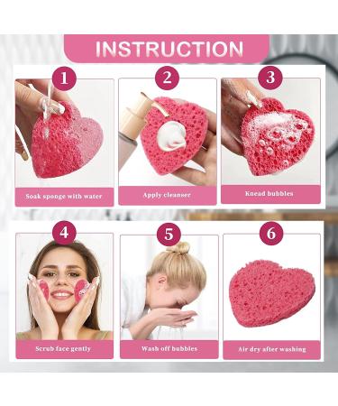 50-Count Loeictam Reusable Heart Compressed Facial Sponges - Natural Cellulose Exfoliating Sponges for Facial Cleansing and Makeup Removal - Buy Online on GoSupps.com