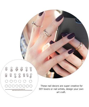 Lurrose Nail Gems Heart Decor Nail Piercing Rings 2 Sets Rhinestone Nail Art Decoration Manicure Charm Nail Art Dangle Ornament Nail Art Supplies Nail Tips Jewelry Dangle Nail Jewels Nail Tools - Buy Online on GoSupps.com