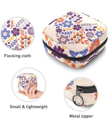 Womens Bonds Storage Pockets - Floral Heart Pattern Portable Period Kit | Feminine Product Bag for Women & Girls - Buy Online on GoSupps.com