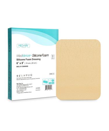 MedVance TM Silicone - Silicone Adhesive Foam Absorbent Dressing 15 cm x 20 cm Box of 5 dressings One Size