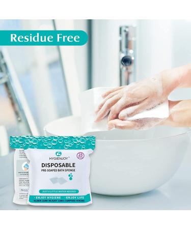 HYGIENJOY Rinse-Free Bath Sponges (25-Count) - Extra Thick No Residue Body Wipes for Adults, Elderly, Injured, Bedridden, Campers, and Hikers - Buy Online on GoSupps.com