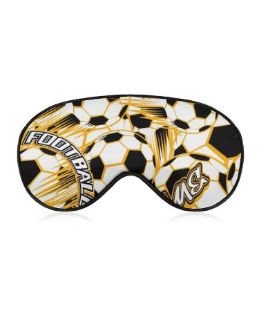 Sleep Mask Football Ball Sport Eye Mask with Adjustable Strap for Sleeping Soccer Eye Sleep Shade Cover Blocks Light Reduces Puffy Eyes Gifts