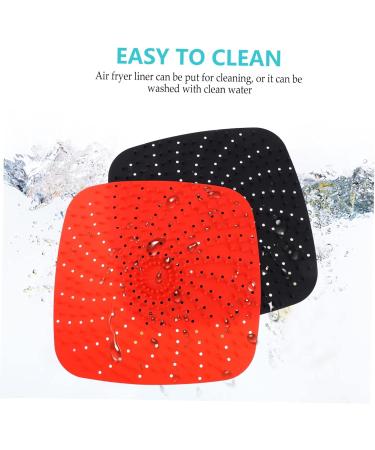 COLLBATH 2pcs Air Fryer Liner Air Fryers Airfryer Raised Silicone Air Fryer Mats Barbecue Mat Non Stick Black 20X20X1CM - Buy Online on GoSupps.com