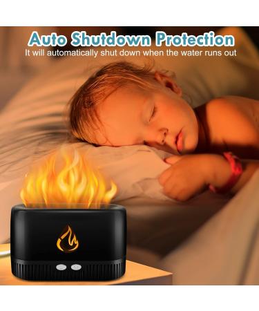 Flame Essential Oil Diffuser - Augot Aroma Diffuser with 5 Color Changing Flame Light No-Water Auto-Off Noiseless Humidifier for Spa Home Office & Yoga - Black - Buy Online on GoSupps.com