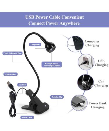 Saviland Mini Black Light LED Nail Lamp with Securing Clip - Rotatable Nail Dryer for Gel Polish - 3W U V Nail Lamp for Manicure at Home - Buy Online on GoSupps.com