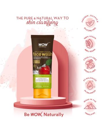 WOW Skin Science Apple Cider Vinegar Face Wash - Paraben & Sulfate Free - Pack of 2 (200mL) - Best Natural Skincare for Radiant Skin - Buy Online on GoSupps.com