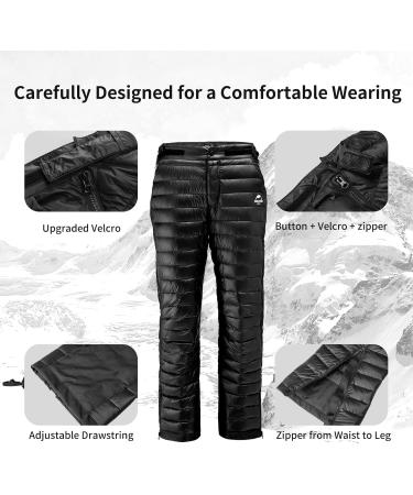 Naturehike Winter Thick Down Pants for Skiing | Thermal Windproof Trousers M Black - Outdoor Gear - Buy Online on GoSupps.com