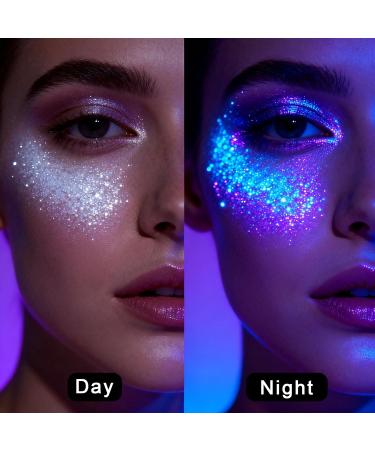  Vxcvzv Face glitter 12 fluorescent colors for body face hair makeup festivals makeup glitter gel for carnival Halloween party - Buy Online on GoSupps.com