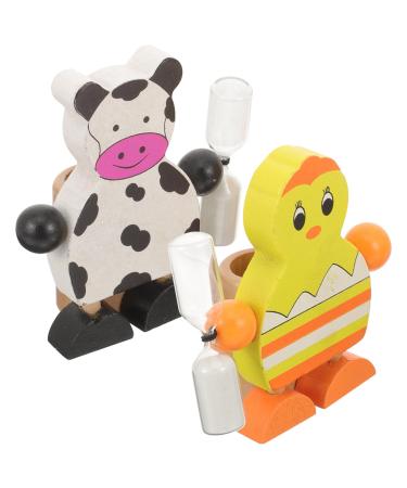 Lalafina 2 pieces toothbrush timer for 3 minutes visual timer hourglass cartoon-sandwatch visual timer decor for classroom decoration games accidental style style