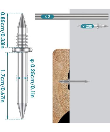 Seamless Nail 200 Pieces Double-Headed Nails Nail for Skirting Boards without Marks Invisible Safety Screws with Double Head Nails with 2 Nail-Specific Sleeve Tools - Buy Online on GoSupps.com