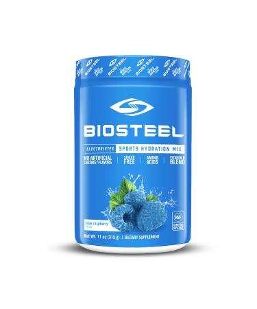 BioSteel Hydration Mix, Sugar-Free with Essential Electrolytes and B Vitamins, Blue Raspberry (Blue Raspberry, 11 Ounce (Pack of 1)) Blue Raspberry 11 Ounce (Pack of 1)