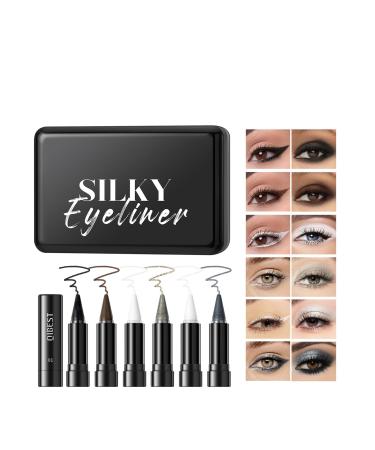 6 Crayons Pour Les Yeux Et Ombres Paupi res Crayon Pour Les Yeux Smokey Ombre Paupi res Mate Eye-Liner Fin Longue Tenue Et Waterproof Maquillage Halloween