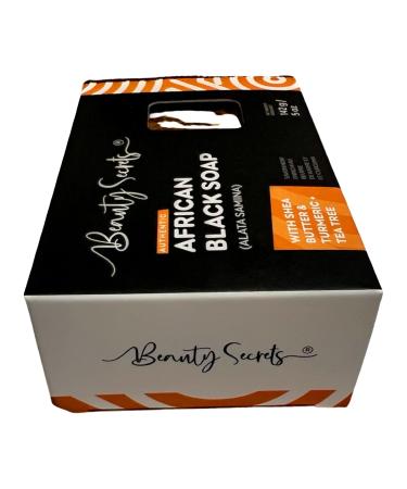 Buy African Black Soap Bar with Shea Butter Turmeric & Tea Tree Oil - Travel Size from Ghana | Natural Beauty Secrets - Buy Online on GoSupps.com