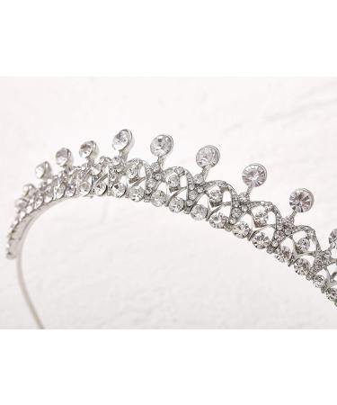 AW BRIDAL Crystal Tiara Crown for Women - Sparkling Princess Headband for Bride - Wedding & Prom Hair Accessories - Silver - Buy Online on GoSupps.com