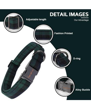 Unique Adjustable Green Checkered Dog Collar & Leash for Small to XL Dogs & Cats - Shop Internationally - Buy Online on GoSupps.com