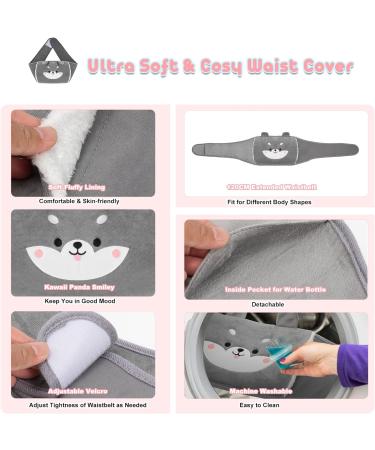 Yungden Hot Water Bottle with Waist Cover - Cute Animal Wrap Around Warm Water Bottle Belt for Pain Relief - Pink-Little Bear - Buy Online on GoSupps.com