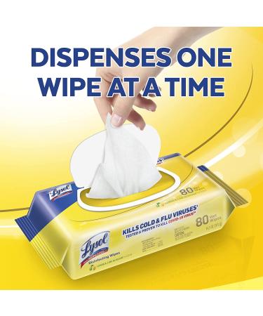 Lysol Disinfecting Wipes 80 Count, Lemon Lime Blossom Scent, 17.7 Oz - Pack of 6 - Buy Online on GoSupps.com