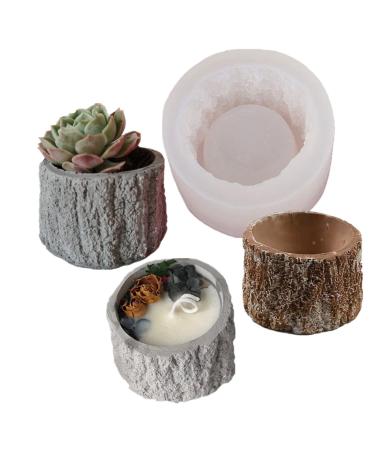 Tree Stump Flower Pot Silicone Mold Concrete Succulent Planter Mold Epoxy Resin Clay Cement Mould Candle Pen Holder Mold Storage Box Mold - Buy Online on GoSupps.com