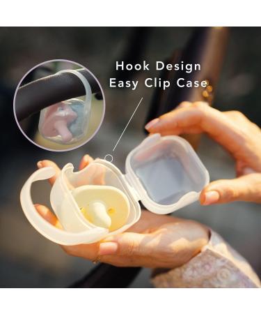 NatureBond Silicone Baby Pacifier with Hygiene Cover | Newborn 0-6 Months | Sunshine Yellow & Peach Puff - Buy Online on GoSupps.com