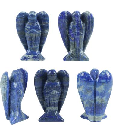 Lovionus89 Hand-Carved Lapislazuli Guardian Angel Statue - 5cm Healing Crystal Decoration for Home & Spiritual Wellness - Buy Online on GoSupps.com
