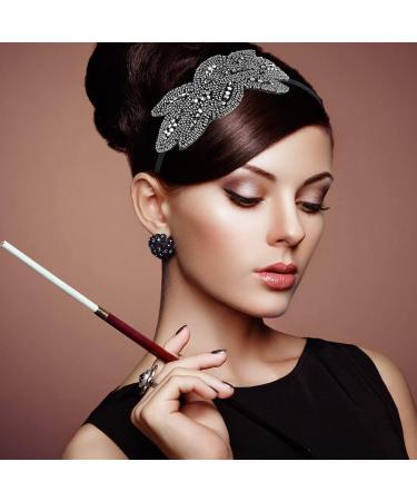 Sibba 1920s Crystal Headband for Women - Black Rhinestone Flapper Vintage Hair Accessory - Grey Retro Style for Wedding, Prom, Costume Party - Buy Online on GoSupps.com