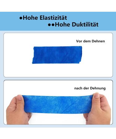 Shop 6 Rolls Self-Adhesive Bandage - 10cm x 4.5m Elastic Sports Fixing Tape in Blue & Black | International Shipping Available - Buy Online on GoSupps.com