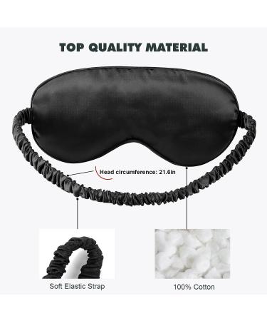 Silk Sleep Mask for Men and Women - Super Smooth Eye Cover for Airplane Travel and Restful Sleep - Black - Buy Online on GoSupps.com