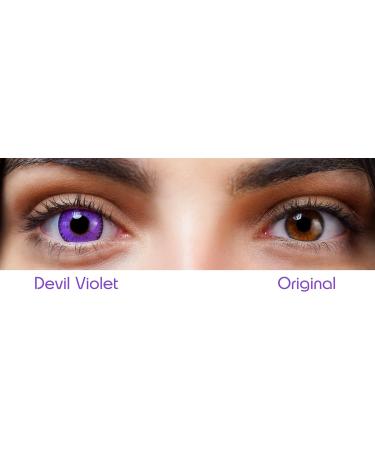 Buy Violet Colored Contact Lenses | Crazy Annual Soft Lenses for Halloween Carnival & Anime - 2 Pieces + Containers - Buy Online on GoSupps.com